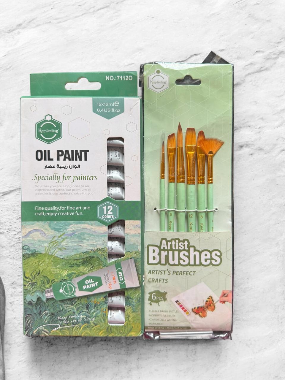 Oil Paints with 6 pcs Multi shape Brushes