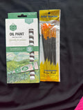 Oil Paints with 10 pcs Multi Shape Brushes