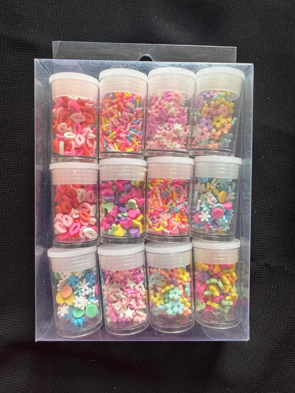 Resin Art Decorative Fillers Set – 12 Assorted Polymer Clay & Sprinkle Mix