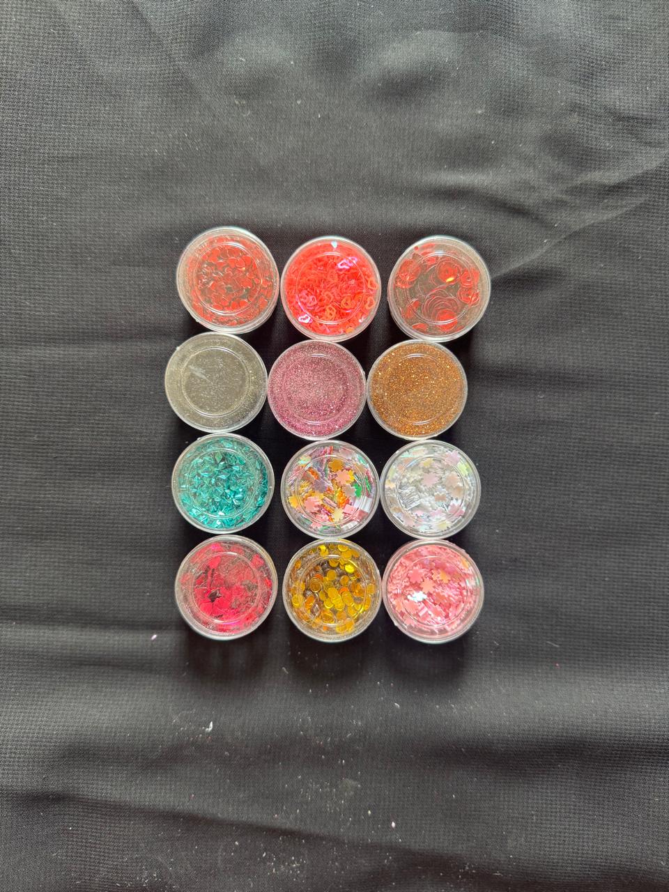 Resin Art Glitter & Decorative Sequins Set – 12 Assorted Jars