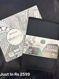 Keep Smiling Sketch Drawing Set 42 Pcs & A4 Sketch Book