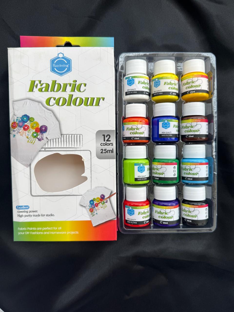 keep smiling Fabric paints 6 &12 pcs 25ml each