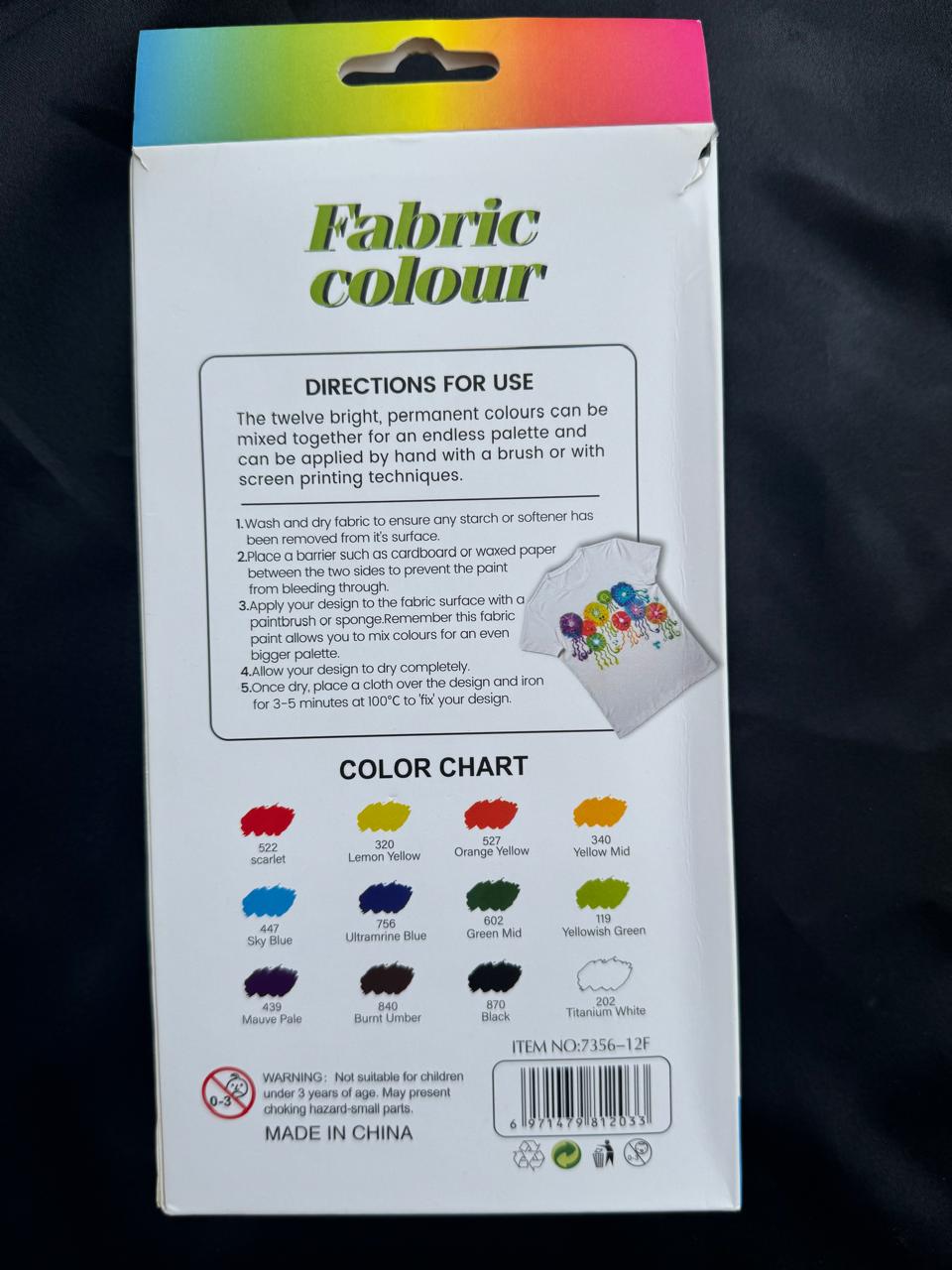 keep smiling Fabric paints 6 &12 pcs 25ml each
