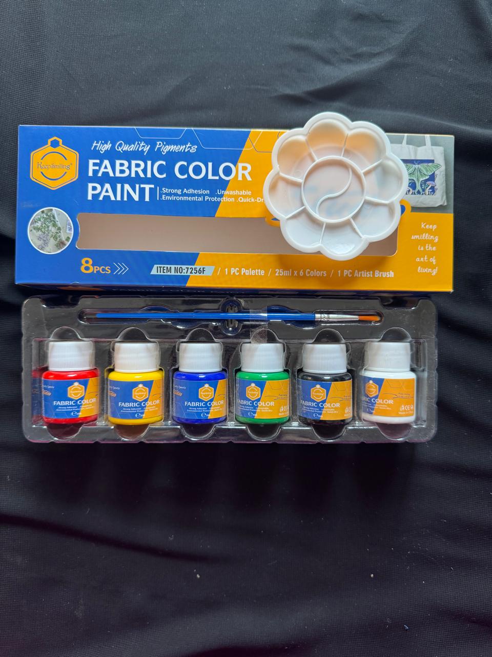 keep smiling Fabric paints 6 &12 pcs 25ml each