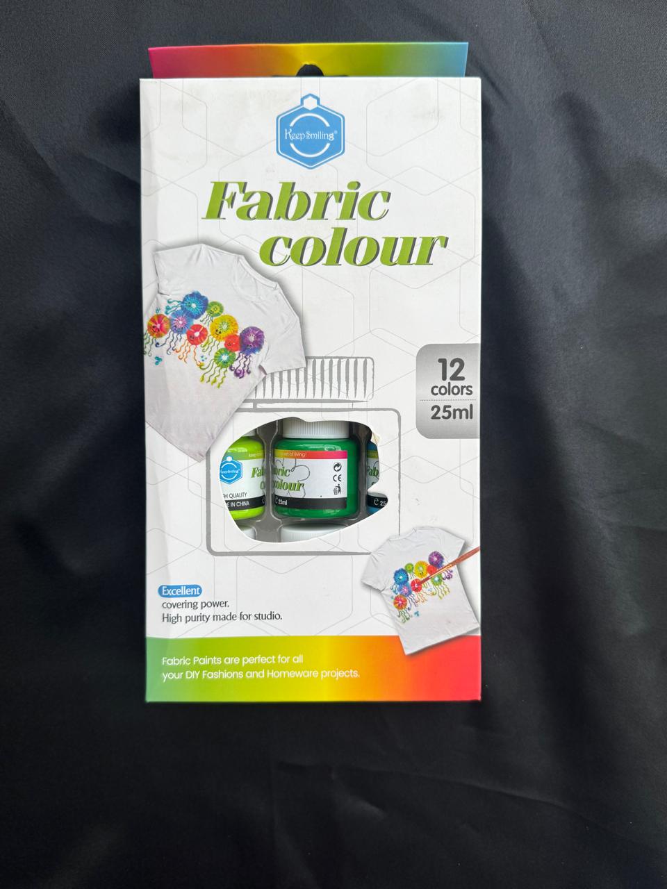 keep smiling Fabric paints 6 &12 pcs 25ml each