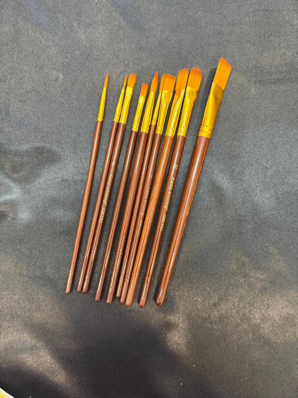 Keep smiling multi shape artist brushes 10pcs