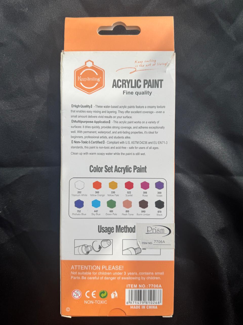 Keep Smiling Acrylic Paints 12pcs 12ml each