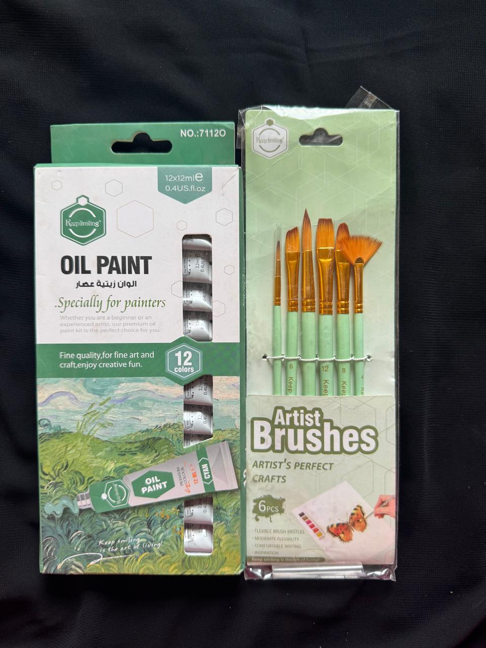 Oil Paints with 6 pcs Multi shape Brushes