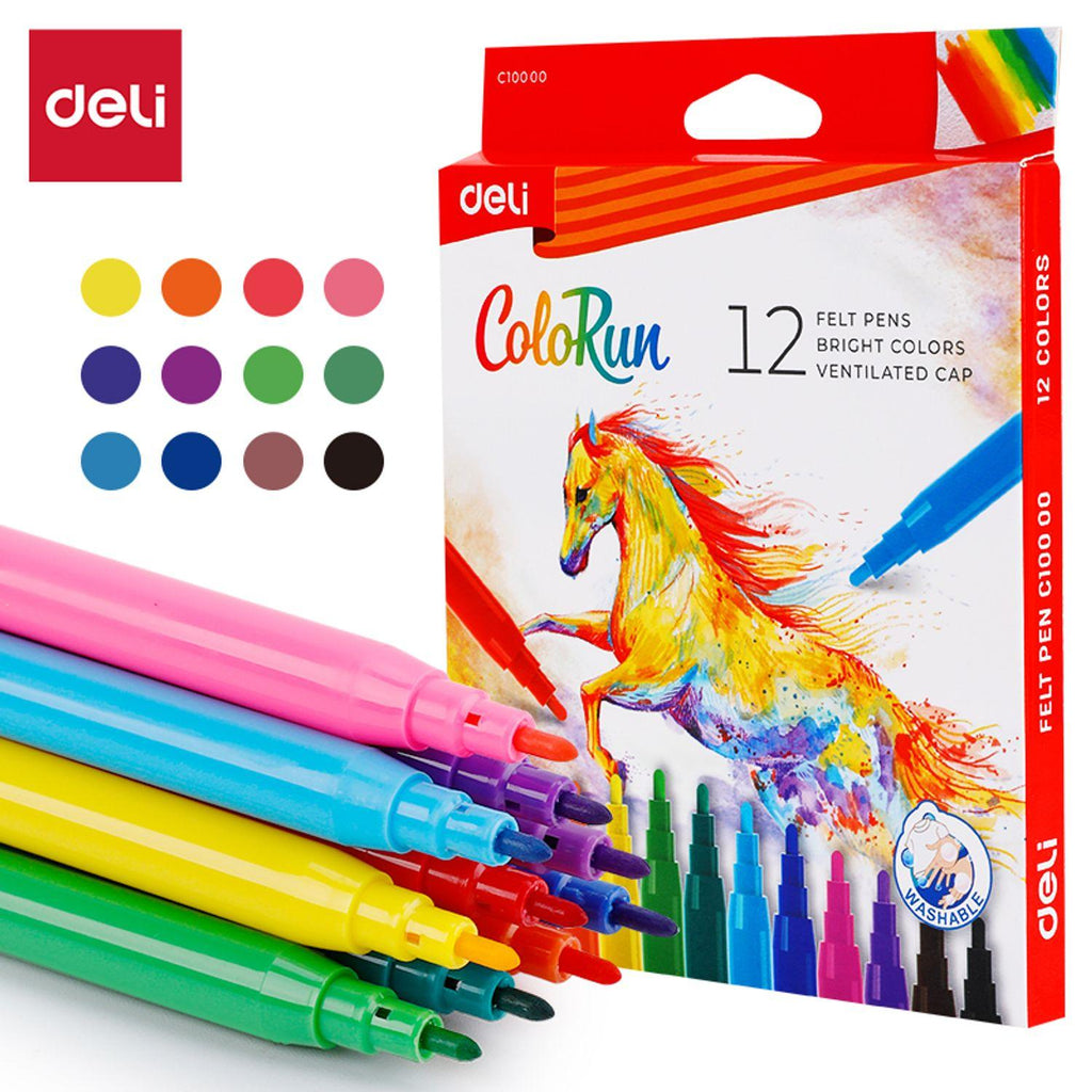 ColoRun Felt Pen Marker – Washable Markers (24 Colours)