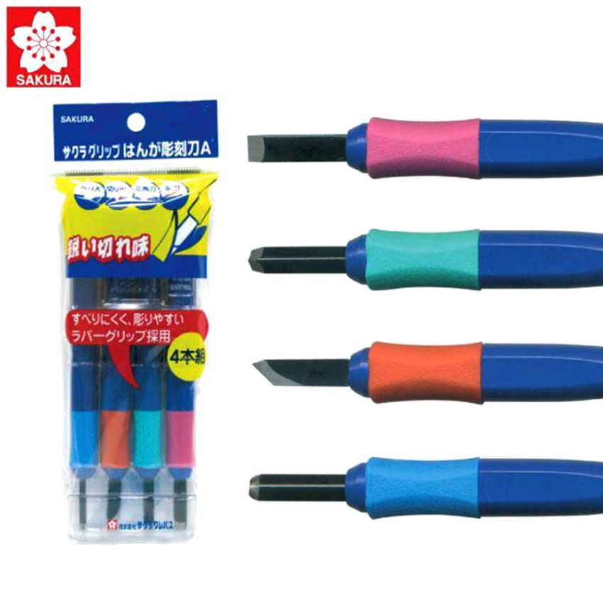 Sakura Wood Carving set 4pcs