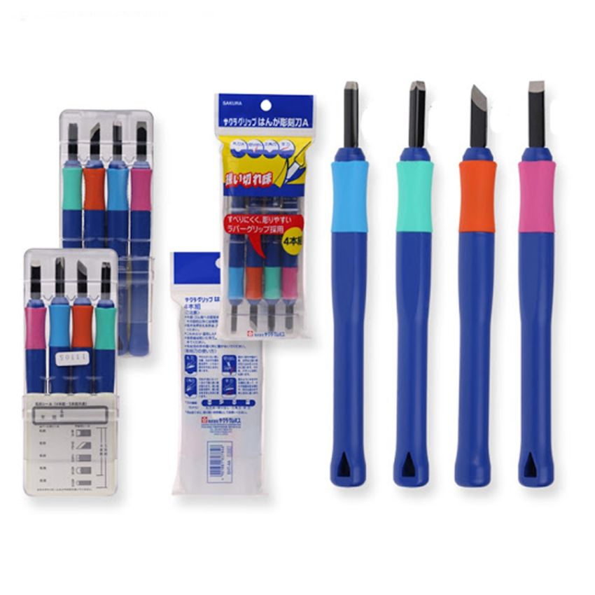 Sakura Wood Carving set 4pcs