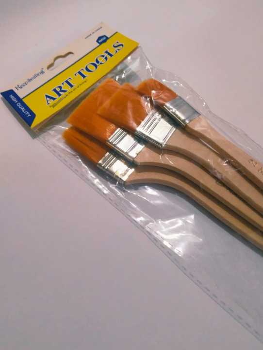 Keep Smiling 4 Pcs Nylon Hair Gesso & Paint Brush Set