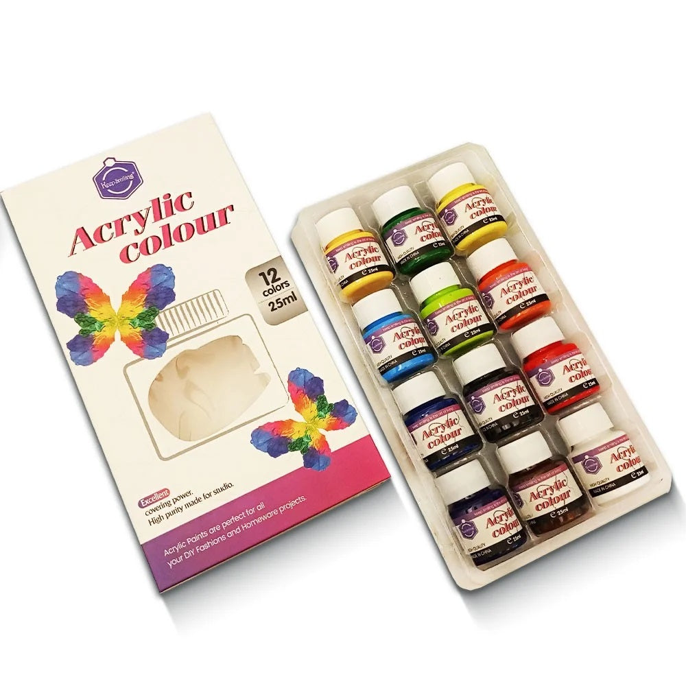 Keep Smiling 7356-12A Acrylic Color - 12 colors 25ml pot