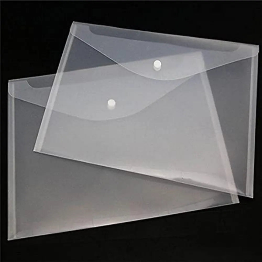 A4 Button File Folder – Transparent Snap Document Folder