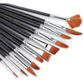 Professional Artist Black Mix Brushes Set – 12 Pcs