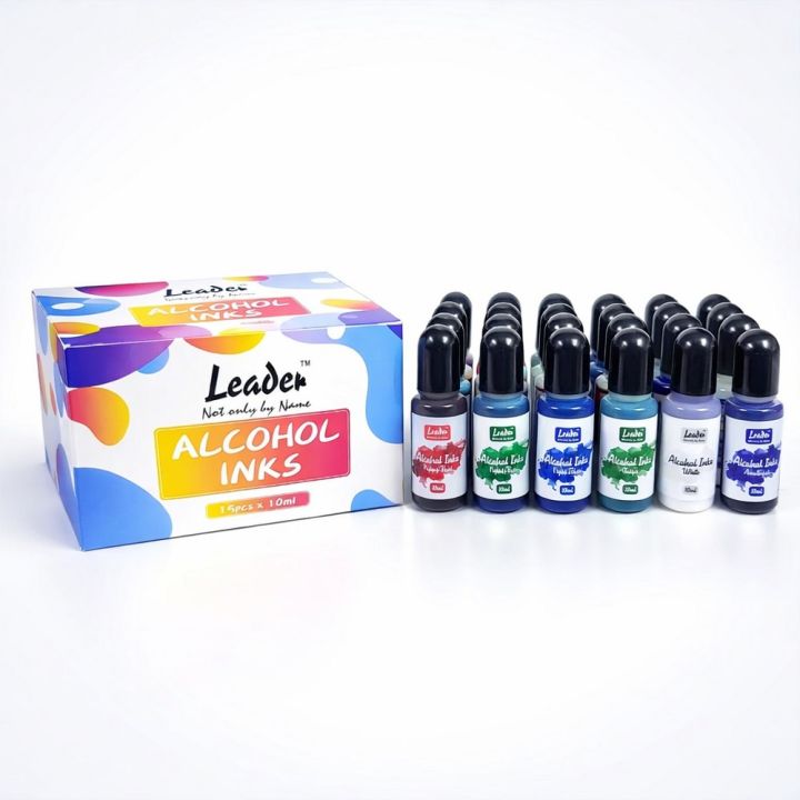 Leader Alcohol Ink Set – 15 & 30 Colors (10ml)