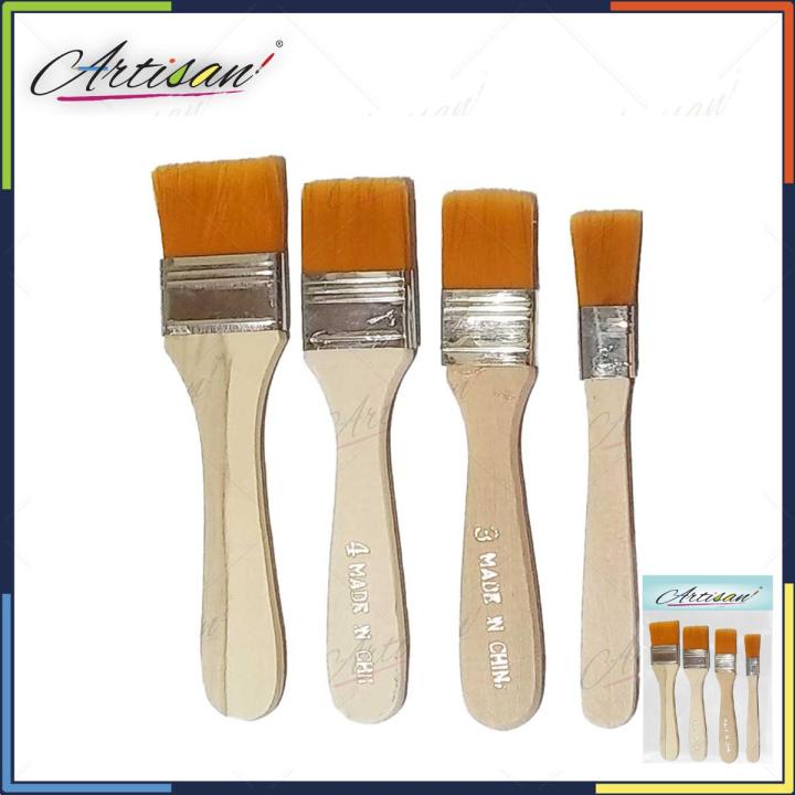 Keep Smiling 4 Pcs Nylon Hair Gesso & Paint Brush Set