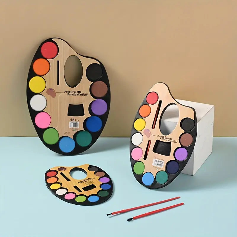 Water Colour Pallette 12 Colours with FREE Paint Brush