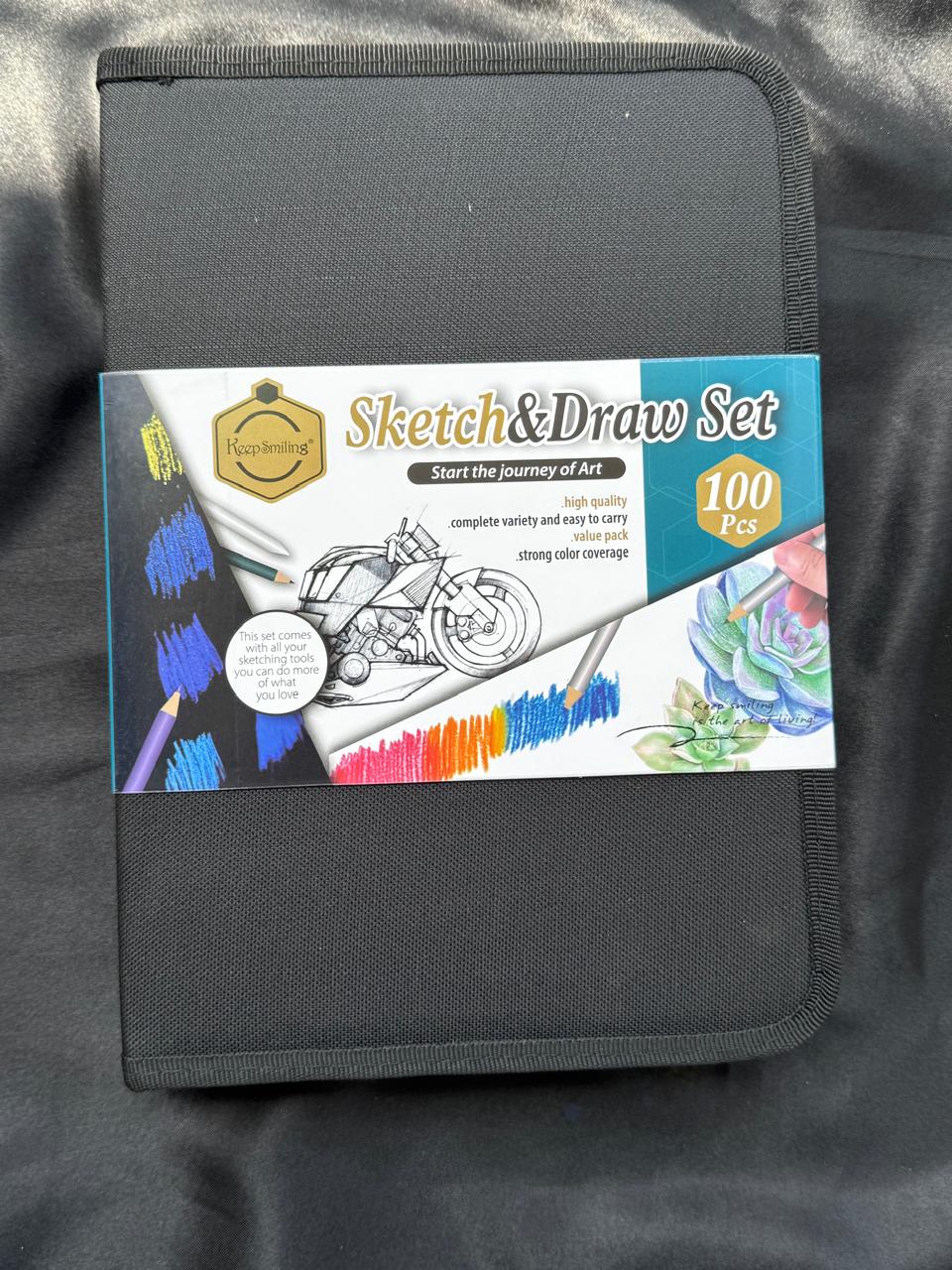 Keep Smiling 100 Pcs Sketch Drawing Set with gift