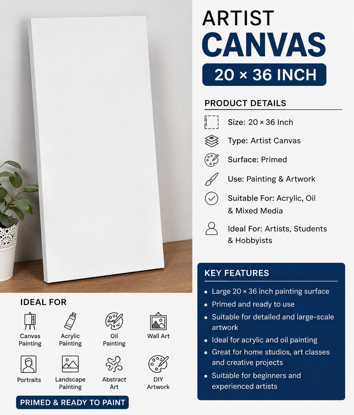 Artist Canvas 20 × 36 Inch