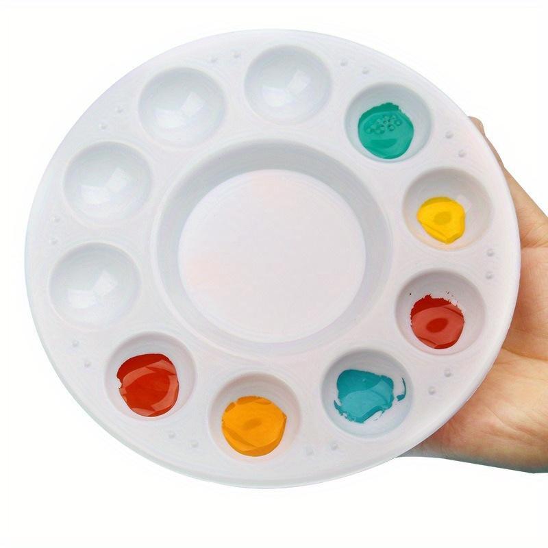 White Plastic Round Paint Palette – 6.75" Artist Mixing Tray