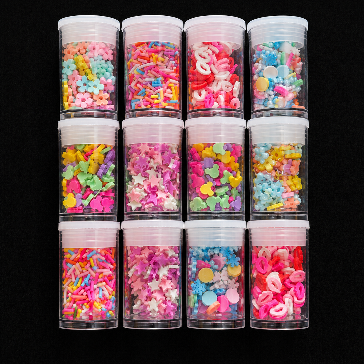 Resin Art Decorative Fillers Set – 12 Assorted Polymer Clay & Sprinkle Mix