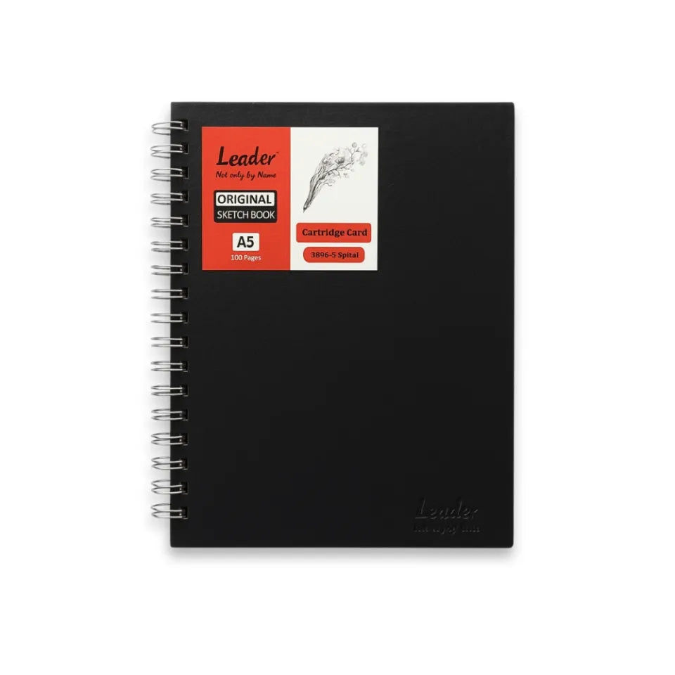 Leader Original Hard Bound Spiral Sketch Book – 100 Pages (50 Sheets)