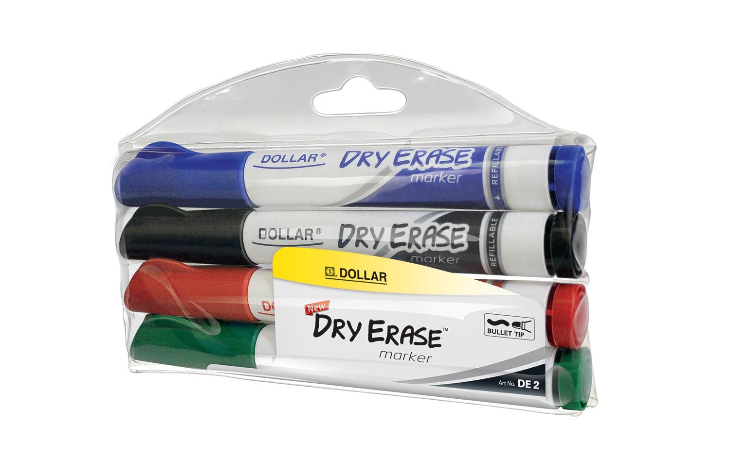 Dollar Dry Erase Board Marker Pen – Multicolor (Pack of 4)