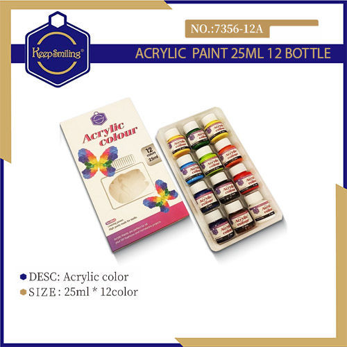 Keep Smiling 7356-12A Acrylic Color - 12 colors 25ml pot