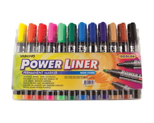 Mungyo Power Liner Permanent Marker 12 Pcs