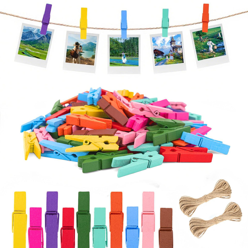 Pack of 50 Multicolour Wooden Pegs