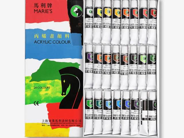Maries Acrylic Paints 12 18 & 24pcs 12ml each