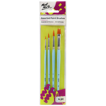 Mont Marte Assorted Paint Brushes Set Of 4Pcs BMHS0040