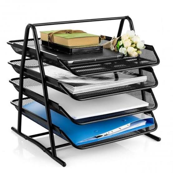 4-Tier Letter Tray Organizer – Desktop Document Holder