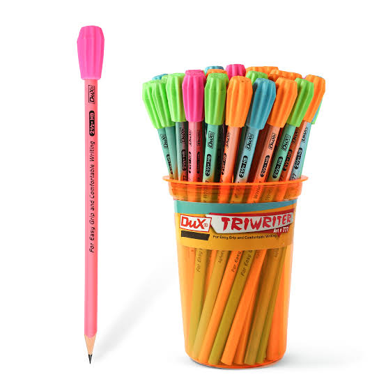Dux Triwriter 777 Multi-Color Pencils with Eraser, 48-Pack
