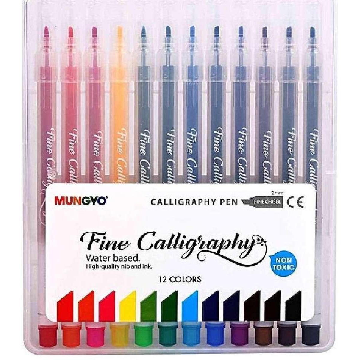 Mungyo Fine Calligraphy Marker – Water Based (12 Colours)
