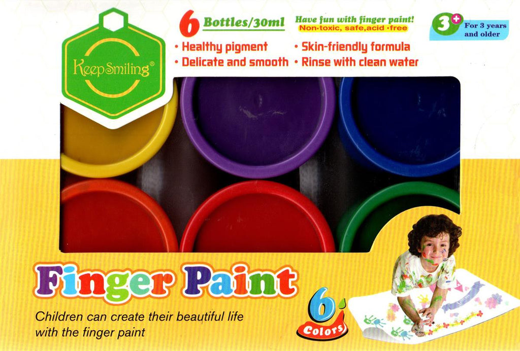 Keep Smiling Finger Paints 6 Colors