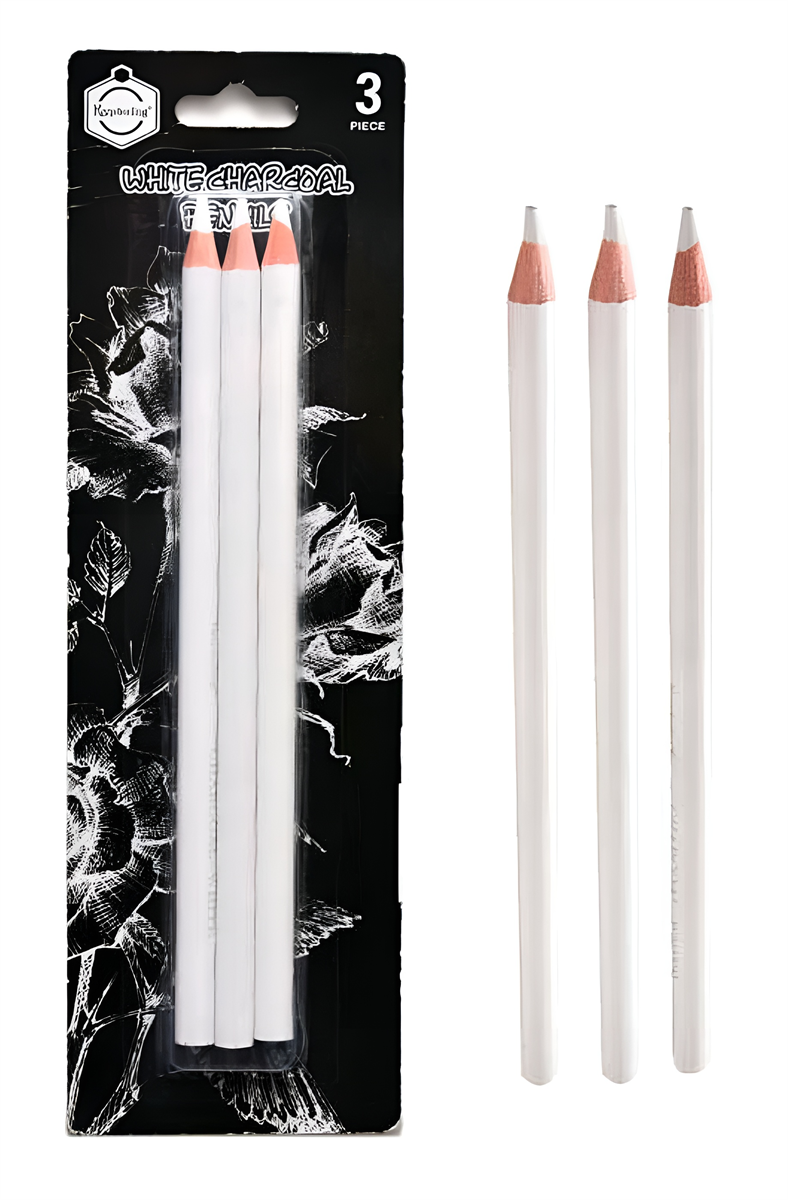 White Charcoal Pencils 3 pcs