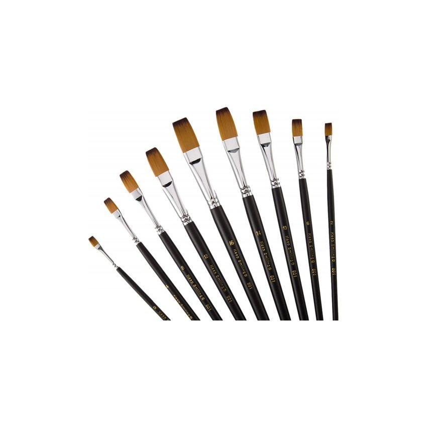 Keep Smilling Artist Flat Brushes Set 9 Pcs 801