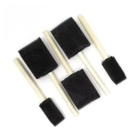 Keep Smiling 5 Pcs Black Foam Sponge Brush Set for Art & Painting
