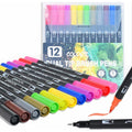 Dual Tip Brush Marker Pen Set – Fine Point & Brush Tip 12 & 24 Pcs