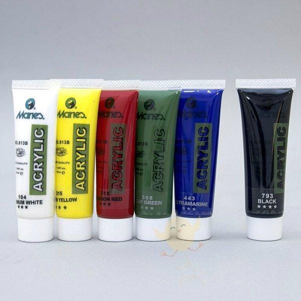 Maries Acrylic Paints Tube Set – 6 Colors × 30ml
