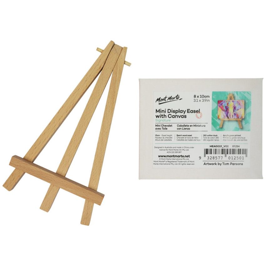 Mini Display Easel with Canvas 8 × 10 cm