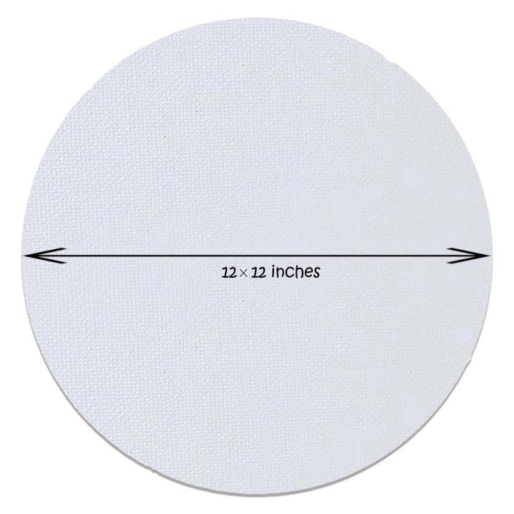 Round Stretched Artist Canvas 12 × 12 Inch Pack of 3