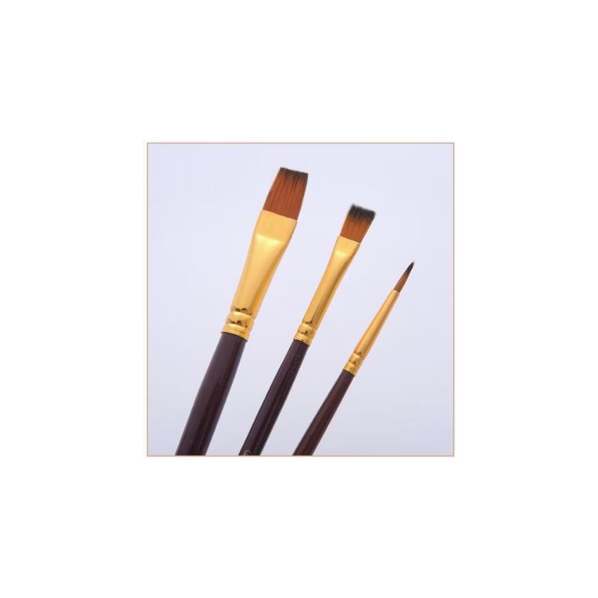 Keep Smiling Artist Flat Paint Brush Pack of 3
