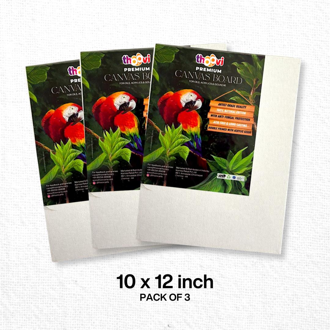 Canvas Boards – 10 × 12 Inch Pack of 3