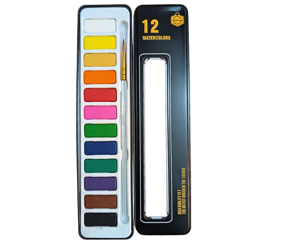 Keep Smiling Watercolor Set – 12, , 24 & 36 Colors in Metal Box