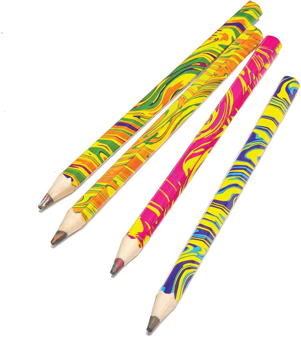Rainbow Swirl Color Pencils – Pack of 4 with Sharpener